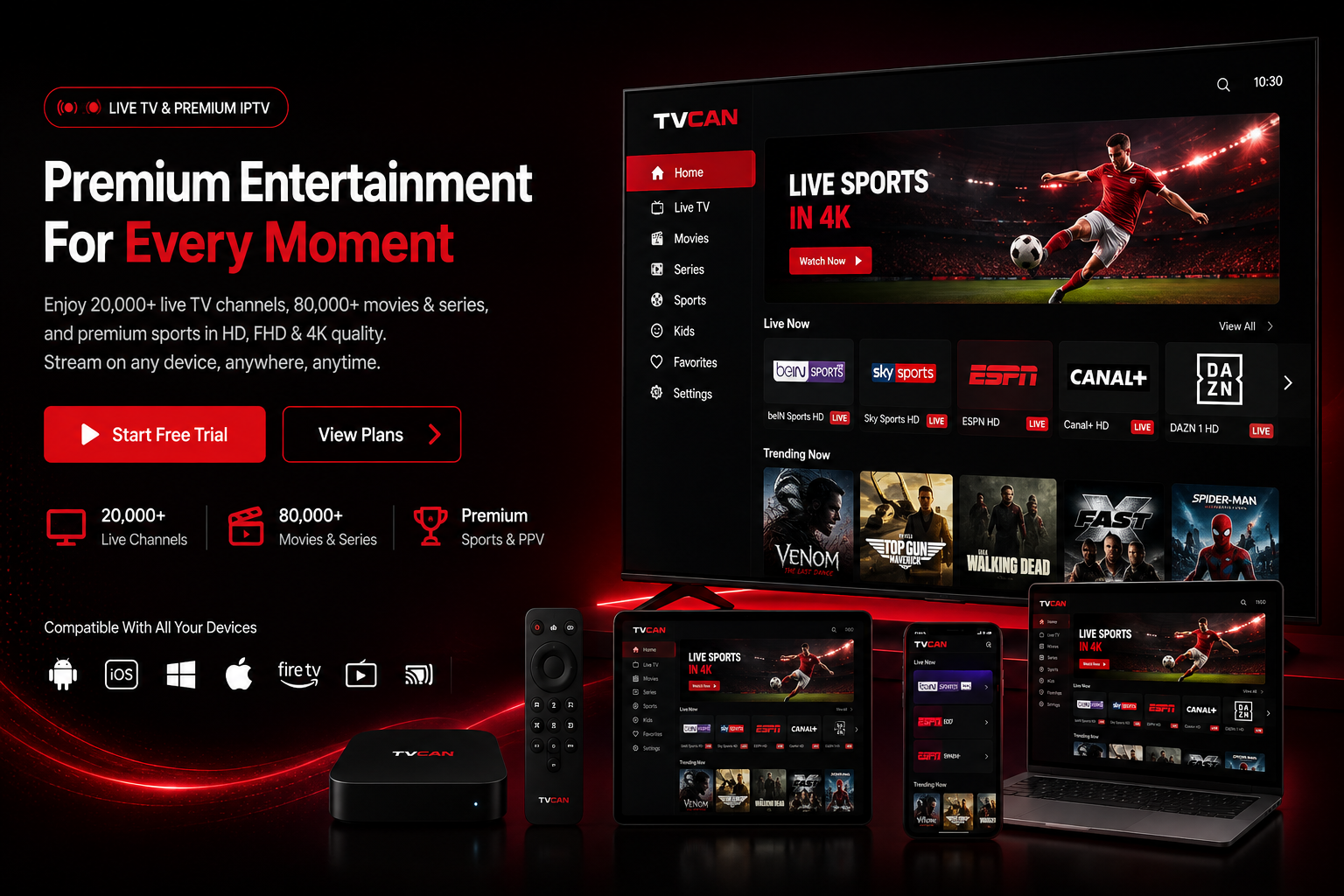 TVCAN premium IPTV streaming service